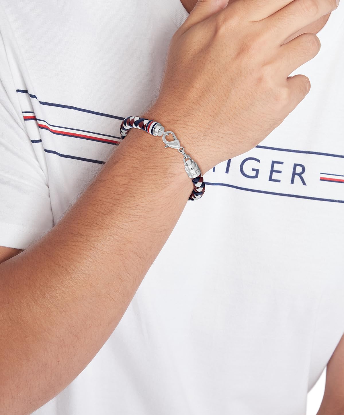 Tommy Hilfiger Męskie skórzane bransoletki w różnych kombinacjach kolorystycznych, wszystkie z zapięciem ze stali nierdzewnej