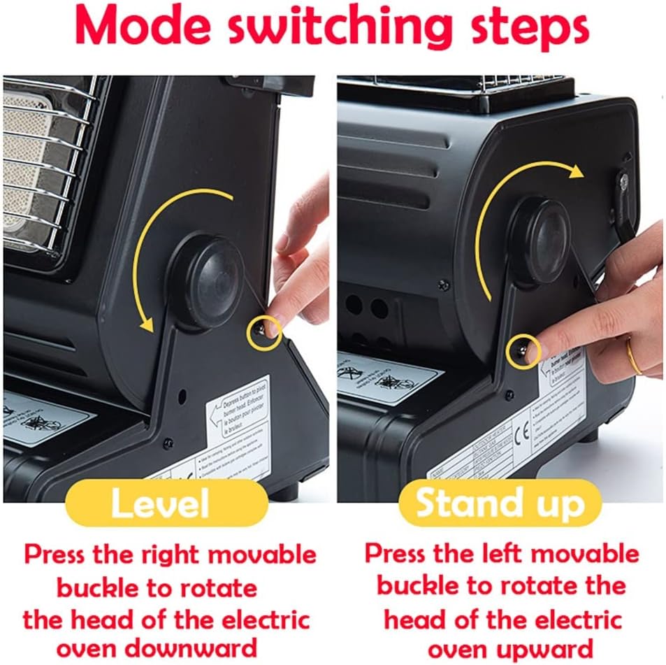 Compact Small Space Heater Touring Car Propane Or Butane Heater with Tip Over Protection Portable Personal Heater Adjustable 2 in 1 Camping Gas Stove