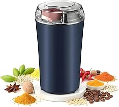 Holmi Electric Herb Grinder 200W Powerful Fast Grinding for Dry Spices Easy On/Off One-Touch Push Button Powder Grinder Perfect for Herbs, Spices, Nuts, Grains and Coffee Beans(Multicolor Pack of 1)