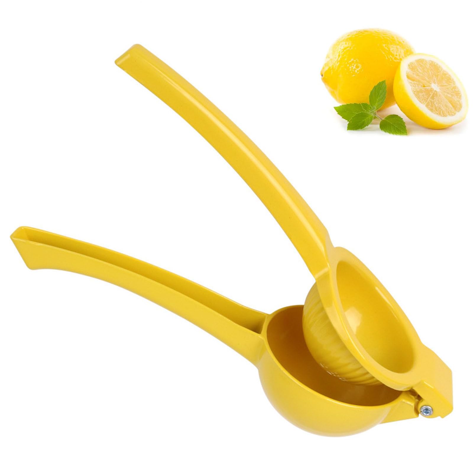 Manual Lemon Squeezer,Aluminium Citrus Juicer Press Handheld Lemon Juicer & Lime Juicer Tool Multi-Functional Fruit Squeezer for Home Kitchen Sturdy Juice Press for Lemons Oranges (Yellow)