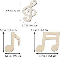 Vista 2 de Notas musicales Recortes de madera 9pcs