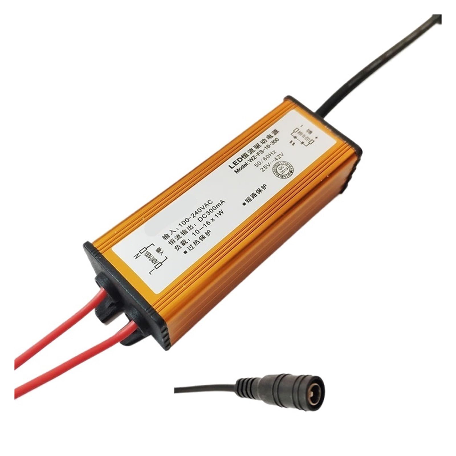 Pilote plafonnier LED 10-16W alimentation courant constant transformateur 300MA