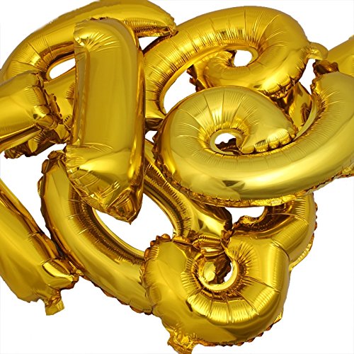 16" Gold 0-9 Number Balloons Foil Balloons Mylar Balloons For Party Decorations Party Supplies #TOP4