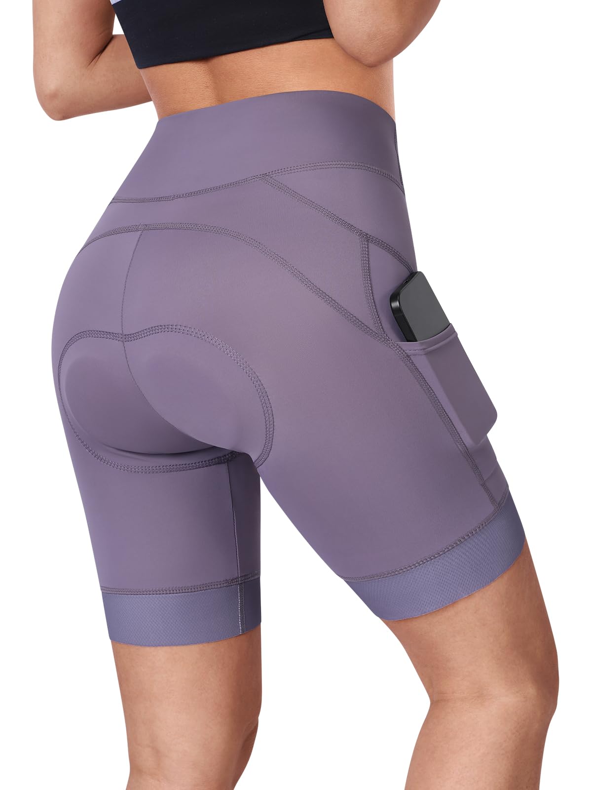 BERGRISAR 4D Padded Bike Shorts Women Cycling Shorts with Pockets Bicycle Biking Shorts