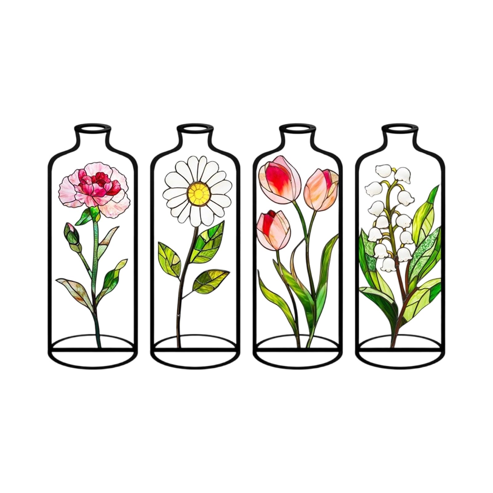 Of 4 Acrylic Vases with Intricate Hollow Out Designs Perfect for Living Space Decors Floral Arrangements Holder Desktop Flower Vases