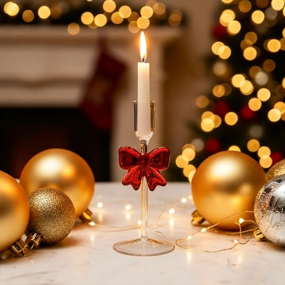 Lot De 2 Bougeoirs En Verre Rayé Rouge Et Blanc – Pier 1 Imports – Noël