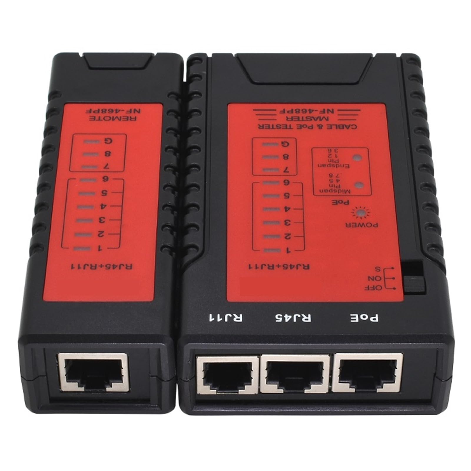 Probador NF-468PF RJ45, POE, De Cable Red, Rastreador, Herramienta Lan, Buscador, Prensado RJ11 Identificación Precisa Eficaz