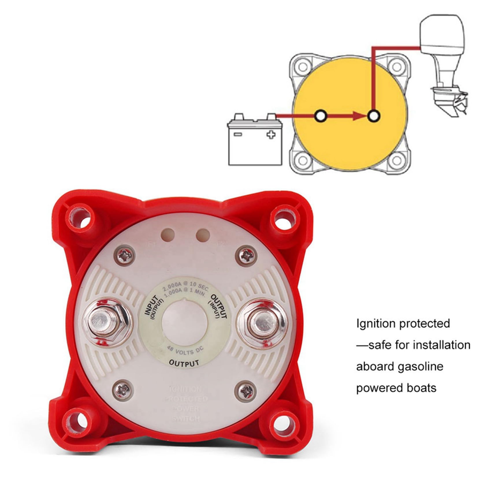 2X 48V 350A Car Auto RV Marine Boat Selettore Isolatore A Circuito Singolo Scollegamento 'Interruttore della Batteria Rotante Serie E