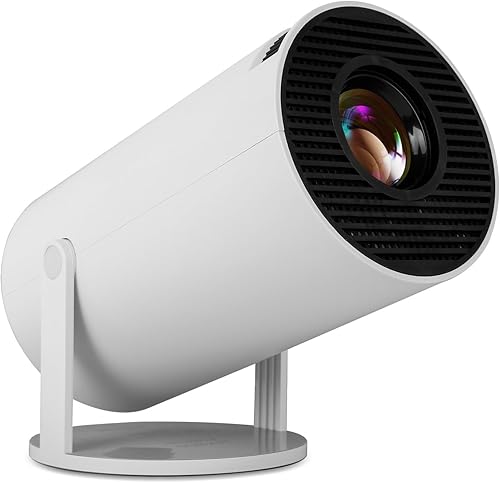 FEARWIKY Mini proyector con WIFI y Bluetooth, proyector portátil de 130 pulgadas con pantalla de 120 ANSI 750P, proyector de película Keystone