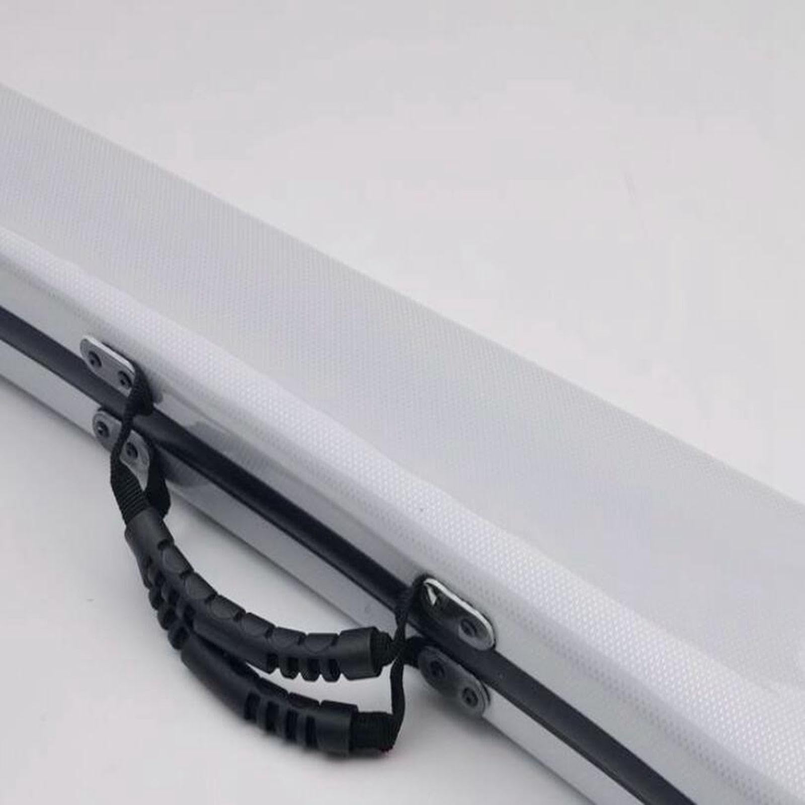Gralara Cello Bogenkasten Oxford Stoff Hartschalen Etui Instrumentenzubehör Einzel Schulterriemen Bogenhalter mit Stabilen Materialien für Konzert, Weiß