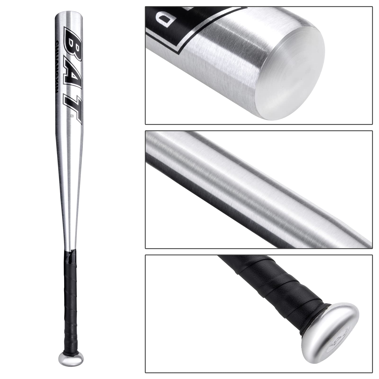 25'' (63,5 cm) Baseballschläger mit 9'' Softball Sport Schläger Handschuhe für die Linke Hand Leichtes Sporttraining Slugger Training Jugend-Erwachsenen-Outdoor-Spiel Schwarzer Balken