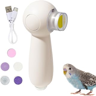 Parrot Beak Trimmer, Electric Noiseless Beak Grinder with 6 Grinding Heads, Gentle Nail and Beaks Grooming Tool for Parakeets, Small Birds, Safe Pet Care Kit for Home and Professional Use