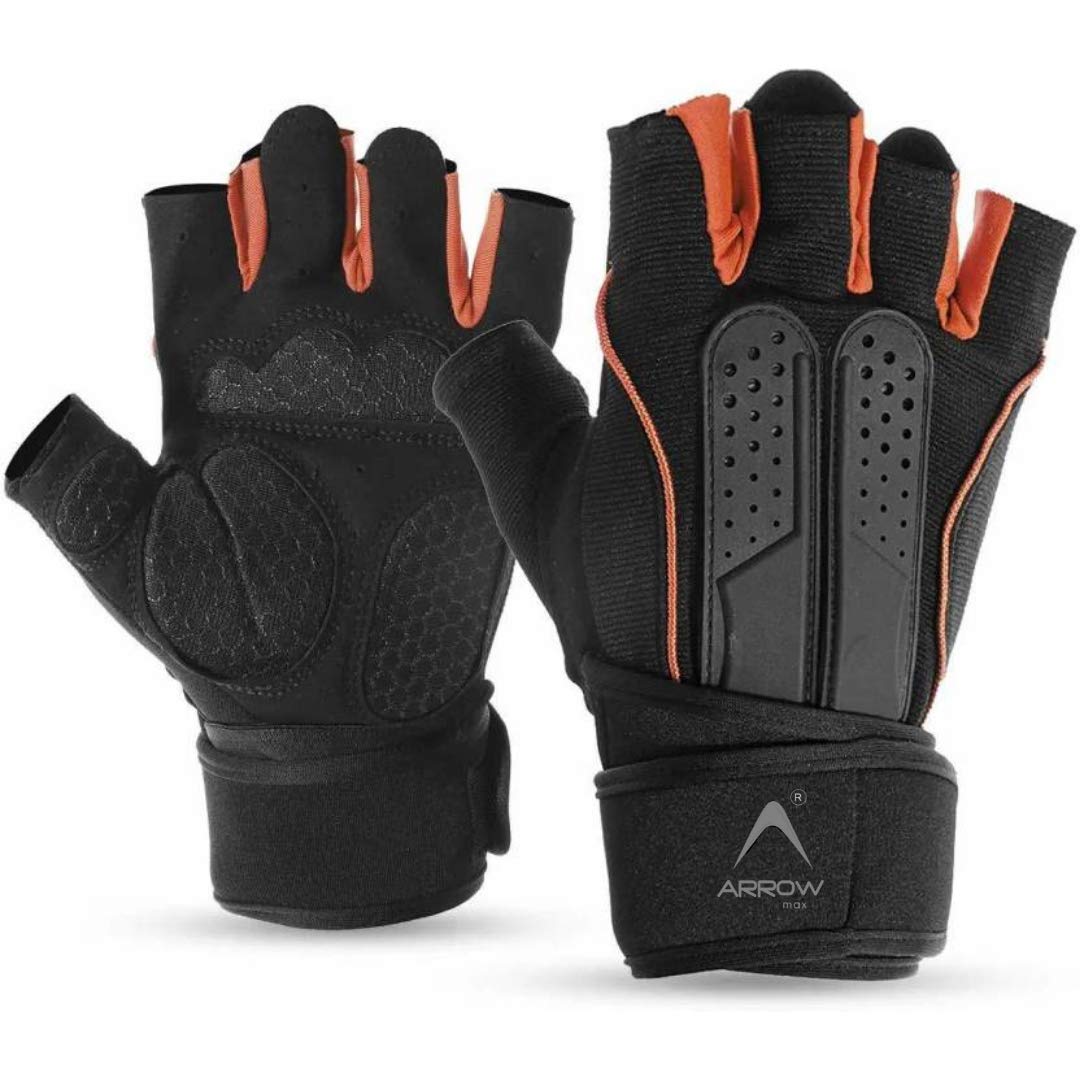 Arrowmax Python Ultralight Workout Gloves for Women Men,Padded Weight Lifting Gloves with Wrist Support, Anti-Slip Training Gloves Powerlifting,Gym, Crossfit, Pull ups, Cycling, Bike Riding (Orange) (B08N6NFF6K) Amazon Price History, Amazon Price Tracker