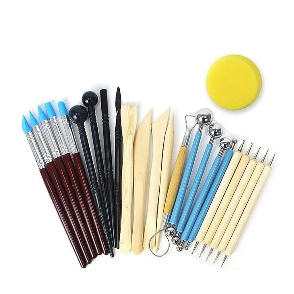 Multifunktionales Tonwerkzeug-Set – 24 Stück, Edelstahl, handgefertigte Töpferei-Werkzeuge für DIY-Skulpturen- und Bastelprojekte