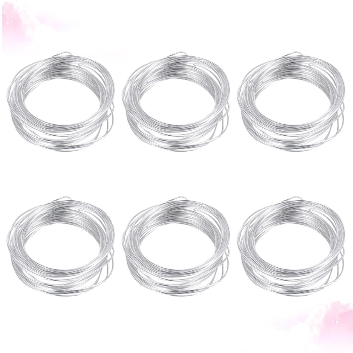 Healifty Flexible Aluminum and Iron Wire 6 Rolls Set (1mm×3, 1.5mm, 2mm, 3mm Each 5m) for DIY Crafting, Doll Armature, and Sculpture Making, Bendable Metal Wire for Arts Crafts