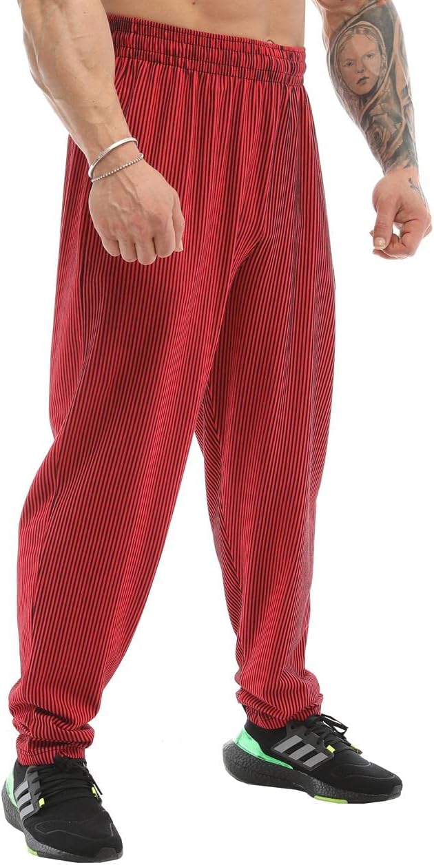 BGSM Men's Baggy Sweatpants with Pockets, Loose Fit Oldschool Gym Muscle Pants