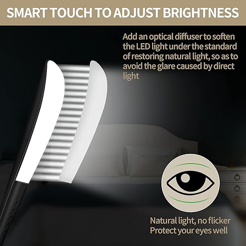 Vista 3 de Zonon 4 luces LED de temperatura USB para portátil con cuentas LED, interruptor táctil y flexible flexible para teclado, portátil, escritorio, PC