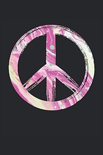 Símbolo de paz amor hippie: Movimiento de paz estilo hippy amor anti guerra gradiente regalos cuaderno forrado (formato A5, 15,24 x 22,86 cm, 120 páginas)