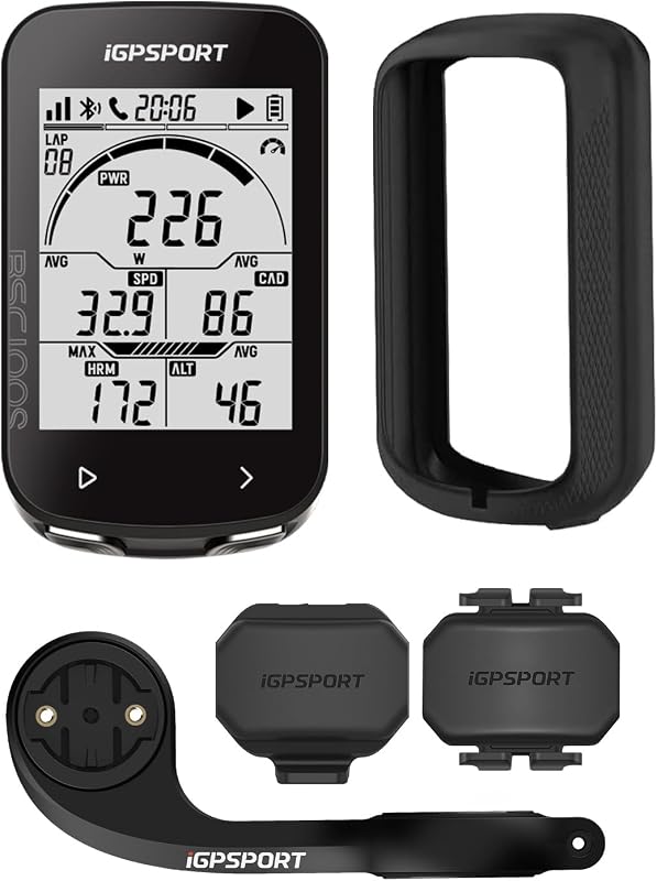 BSC100S GPS Bike Computer Wireless, 2.6'' LCD Display 40H Rechargeable Waterproof Cycling Computer Bluetooth ANT+