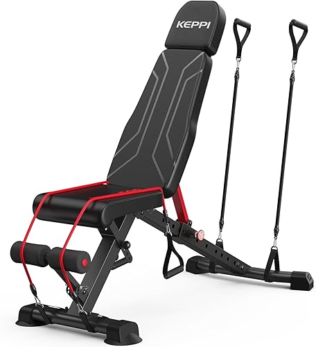 Keppi 900LB Weight Bench, Adjustable Foldable Workout Bench Press for Full Body Strength Training, Incline Decline Bench with Fast Folding - New