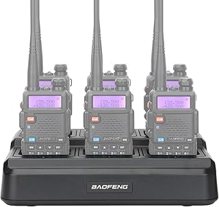 Baofeng UV-5R Six Way Charger Two Way Radio Multi Unit Charger Station for UV-5R UV-5R+ UV-5RE UV-5RTP UV-5X3 BF-F8HP RT-5R RT-5RV MK4 Radio and Battery