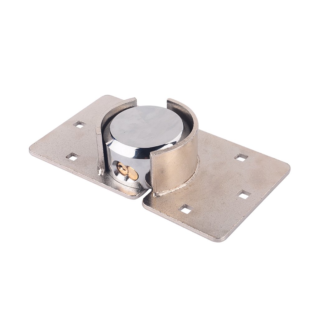 Candado de Seguridad Hasp Kit, Base de Acero Resistente de 73 mm, Candado con Grillete Oculto y Aldaba, para Furgonetas, Camiones, Puertas, Plata