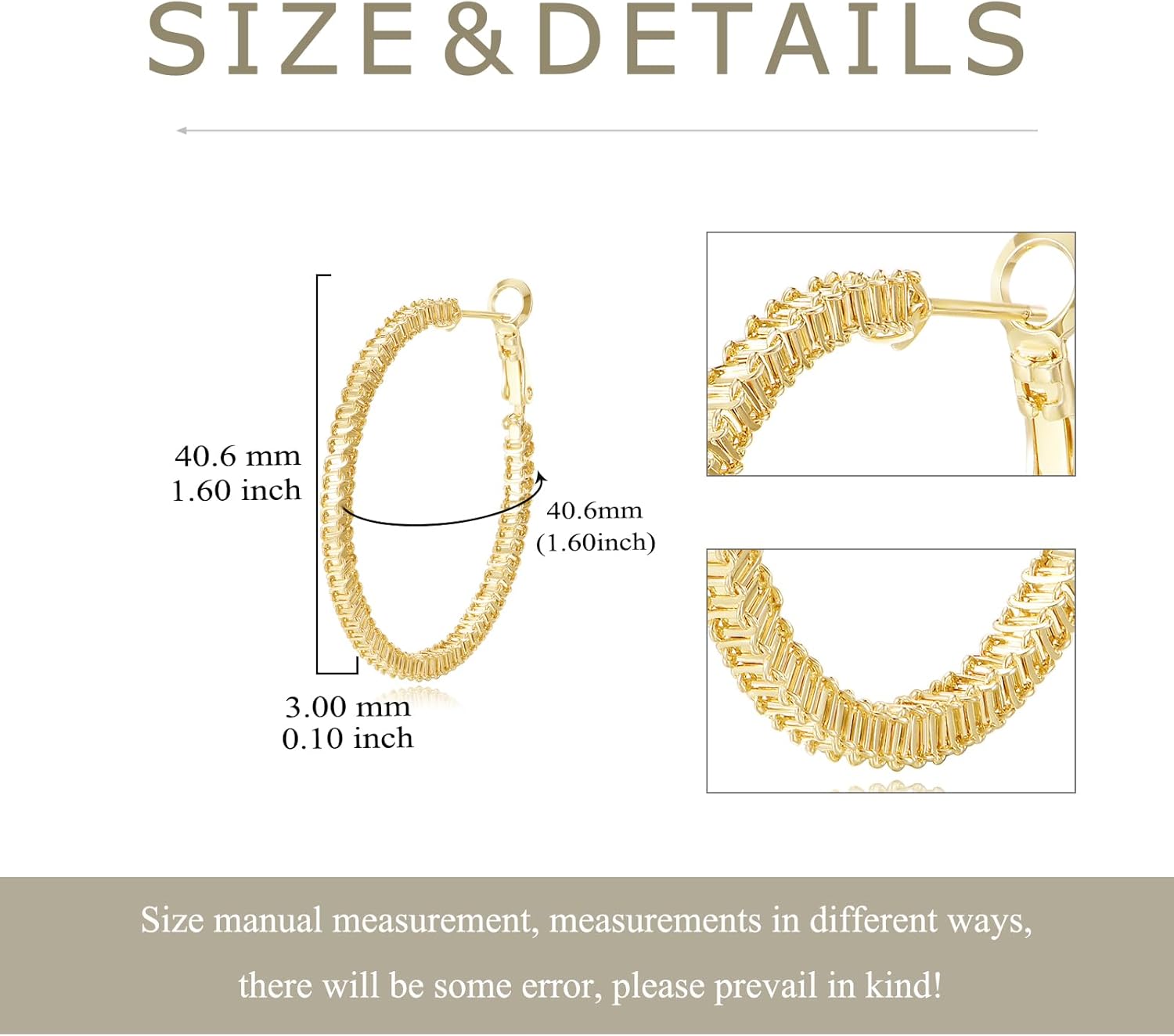 14K Gold Hoop Earrings for Women Gold Earrings for Women 14K gold Hoops Earring Jewelry Gifts - Image 3