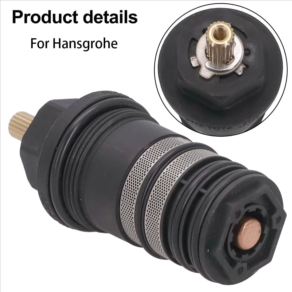 Cartouche Thermostatique,94282000 Thermostats à tiroir,cartouche thermostatique douche,Thermostats à tiroir en laiton,Raccords thermostatiques à tiroir,Durable,Convient à pour Hansgrohe