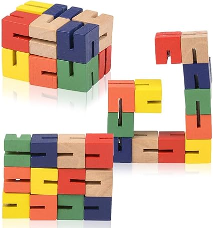 wooden twist cube puzzle