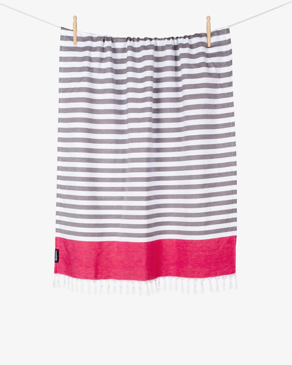 Liveology Tula Stripe - Fuschia Woven Turkish All-Purpose Ultra-Light 180 GSM Towel | Bath, Beach, Pool, Travel & Sport | Blend of Bamboo Viscose & Cotton | Breathable & Highly Absorbent 4
