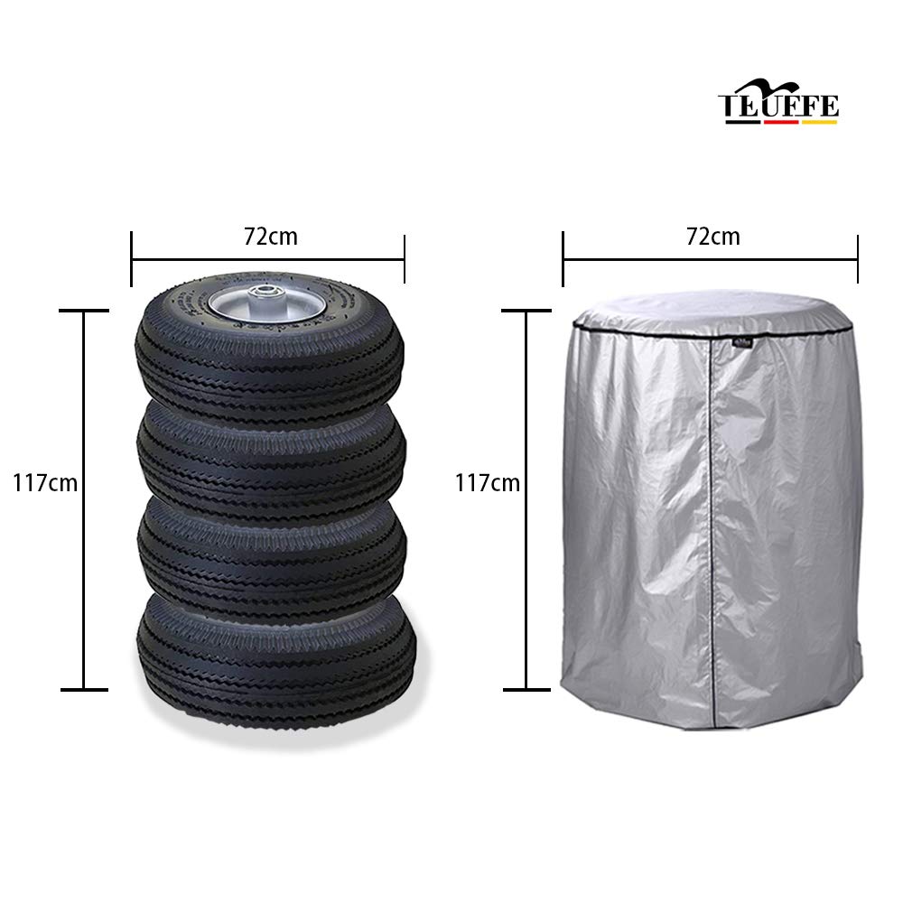 Copertura Impermeabile Per Pneumatici Auto - 84x120 Cm, Per 4 Gomme 18-22 Pollici, Argento - Foto 2
