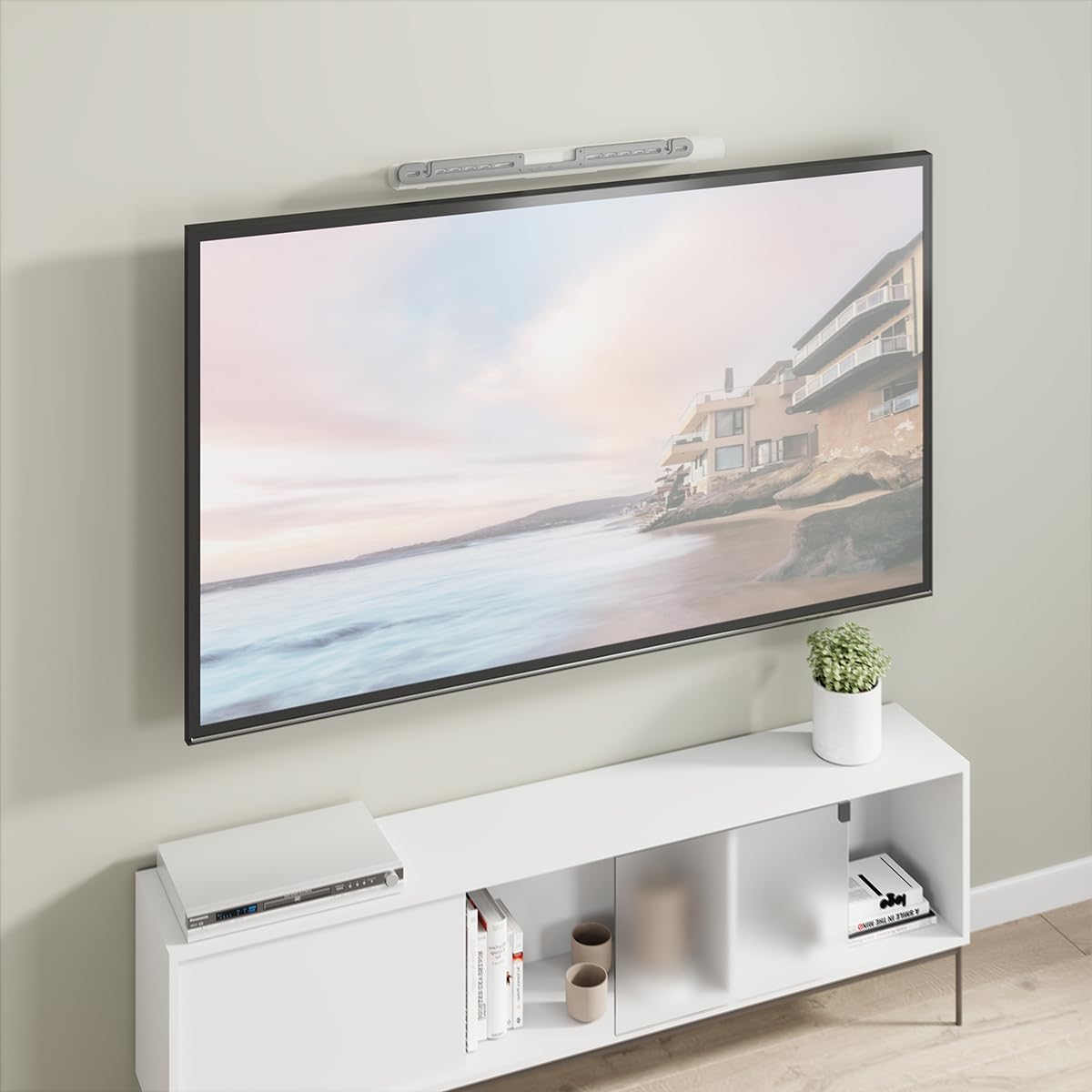 My Wall Support Mural pour Barre de Son Sonos® Arc Ultra HS29L – Design Fin, Amortissement Anti-Vibrations, Montage Flexible au-Dessus et au-Dessous du téléviseur