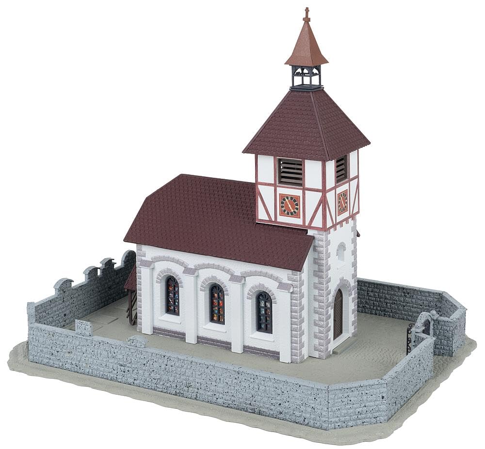 FALLER 130679 - Chiesa del villaggio con Kirchhof, scartamento H0
