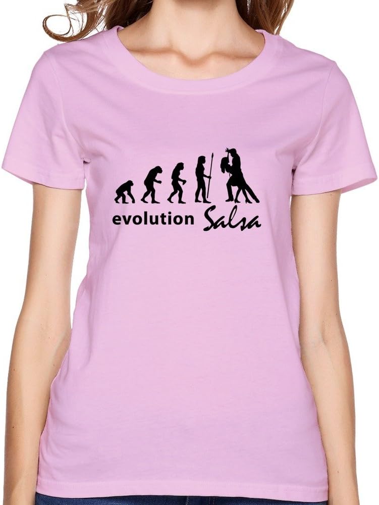 Girlmer Factory Direct Sale Women's Pink Evolution Salsa X-Small Round Neck T-Shirt