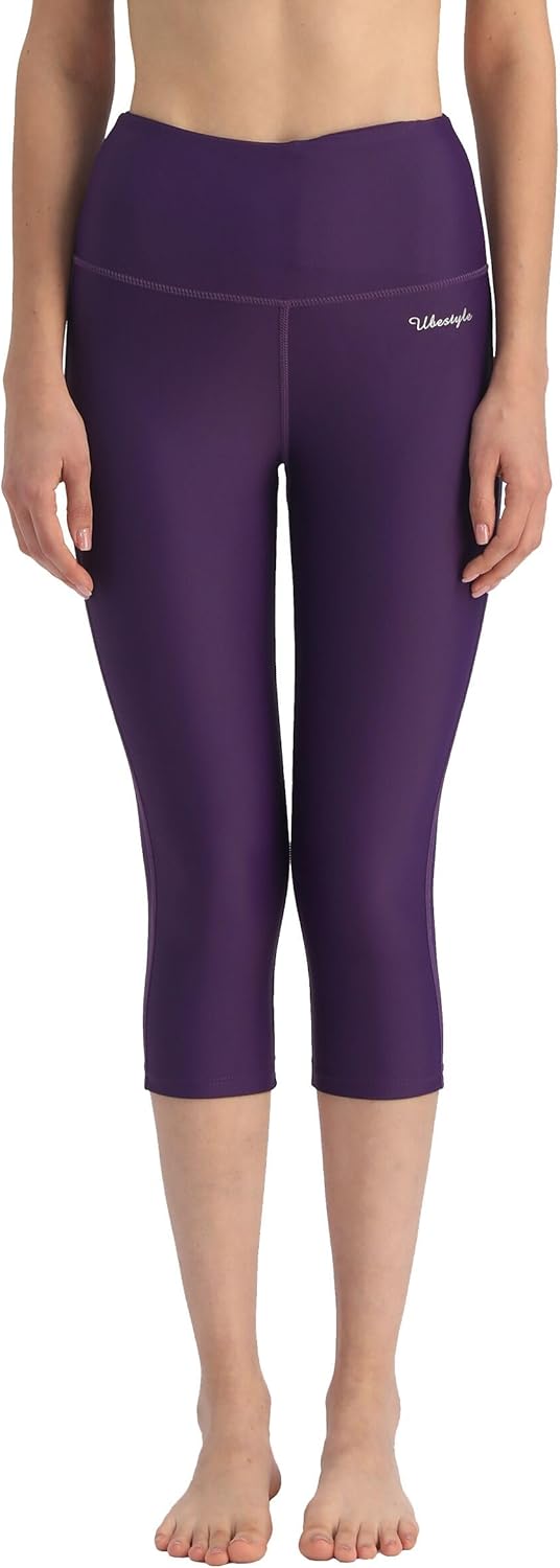 Ubestyle UPF 50+ High Waist Swim Leggings for Women Swim Capris Swim Pant Swim Tights Beach Pants Sun Protective - Image 2