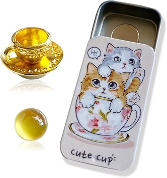 Cute Cup Cat Magnetic Needle Storage Case and Coffee Cup Needle Minder Magnetic Sewing Box for Cross Stitch Embroidery Needlework Accessories