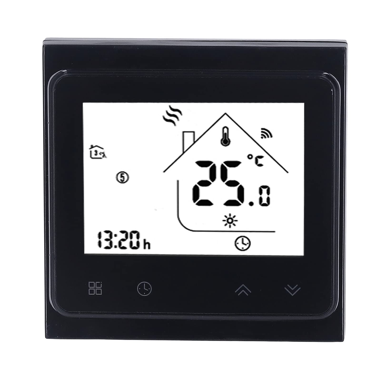 Wifi termostat do podgrzewania wody w bojlerze ekran dotykowy LCD cyfrowy termostat pasywny regulator temperatury wyjściowej czarny