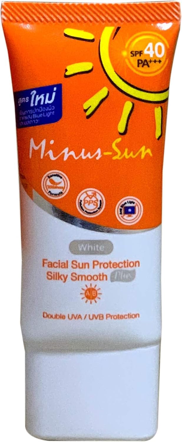 Minus-Sun SPF40 PA+++ (White) Pollution Protection Mousse 30 Gram. Facial Sun Protection Silky Smooth Plus UVA1 UVA2 and UVB Protection