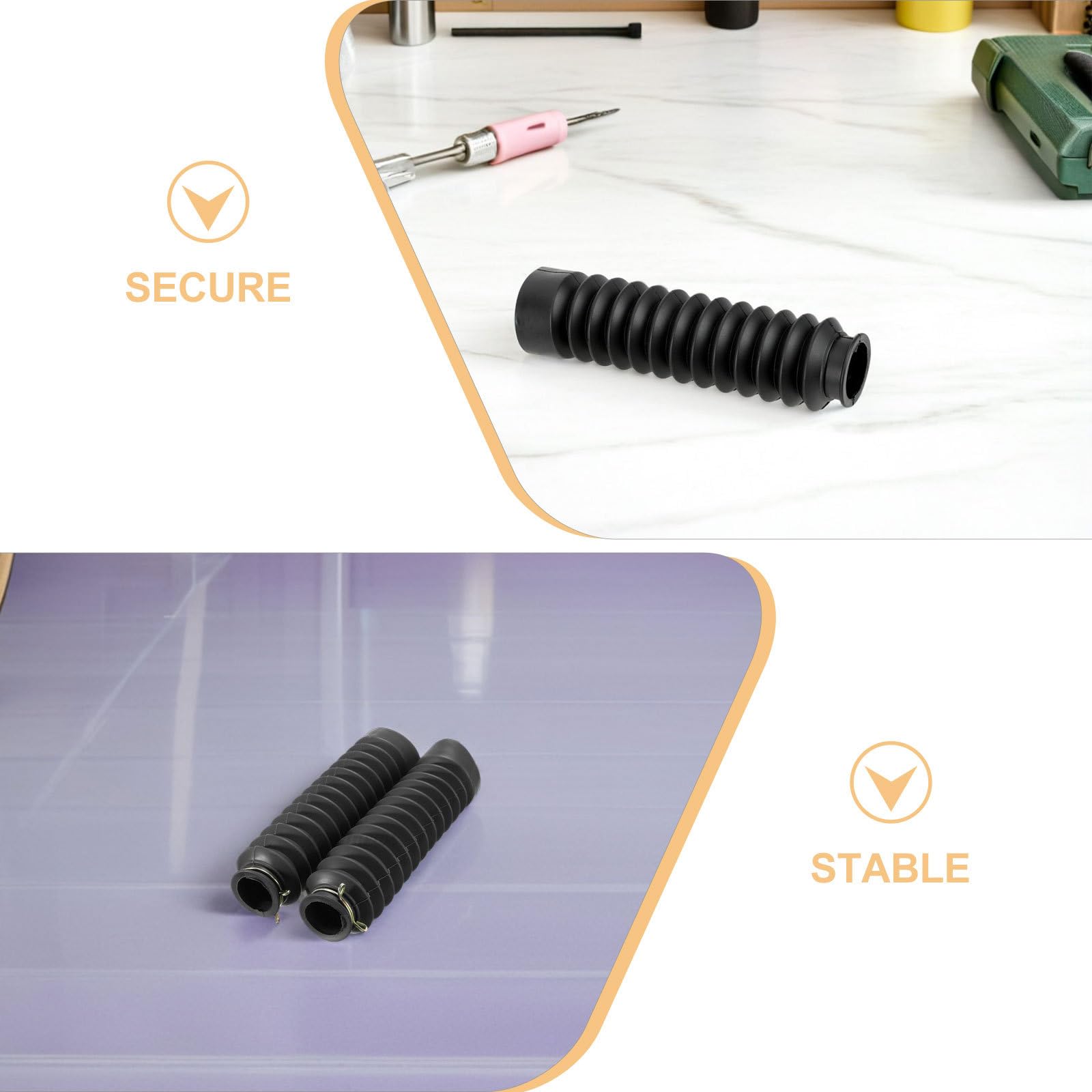 Copriforcella Anteriore Moto 4 Pezzi in Gomma Nero | Protezione Ammortizzatore, per Superfici Sconnesse e Dirt Bike, Resistenza All'usura, Installazione Semplice