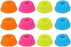 12Pcs Silicone Baking Molds, Rose Red, Yellow, Orange, Blue, Nonstick, Reusable, Everyday Baking, Round, Heat-resistant, Freezer-safe, Silicone Cupcake Molds