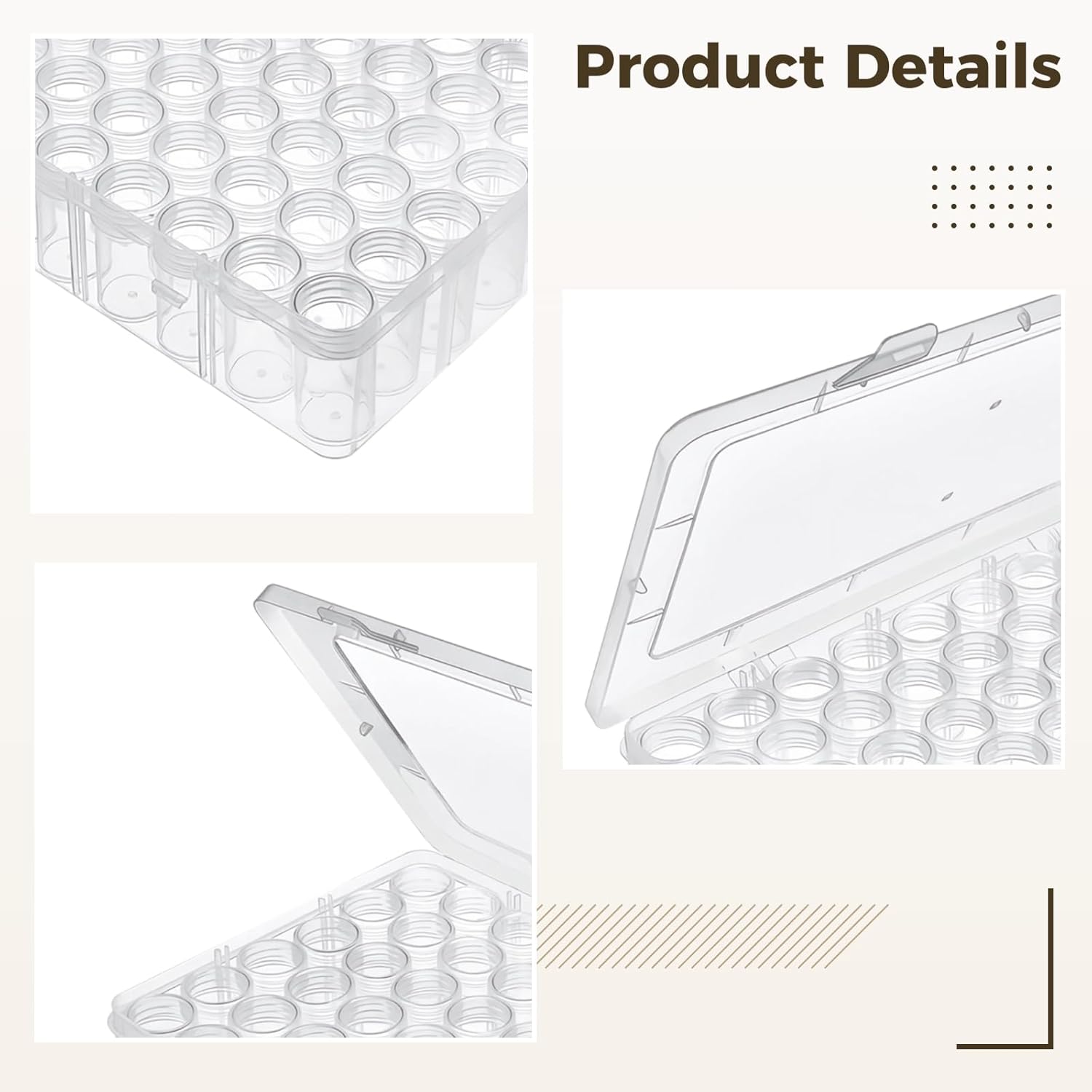Bottles Bead Storage Container Organizer Box Pcs 60, with Labels Scale Markings, Case Plastic for Art Beads, 0.5 Oz / 15 Ml Screw Cap Jars and Jewelry