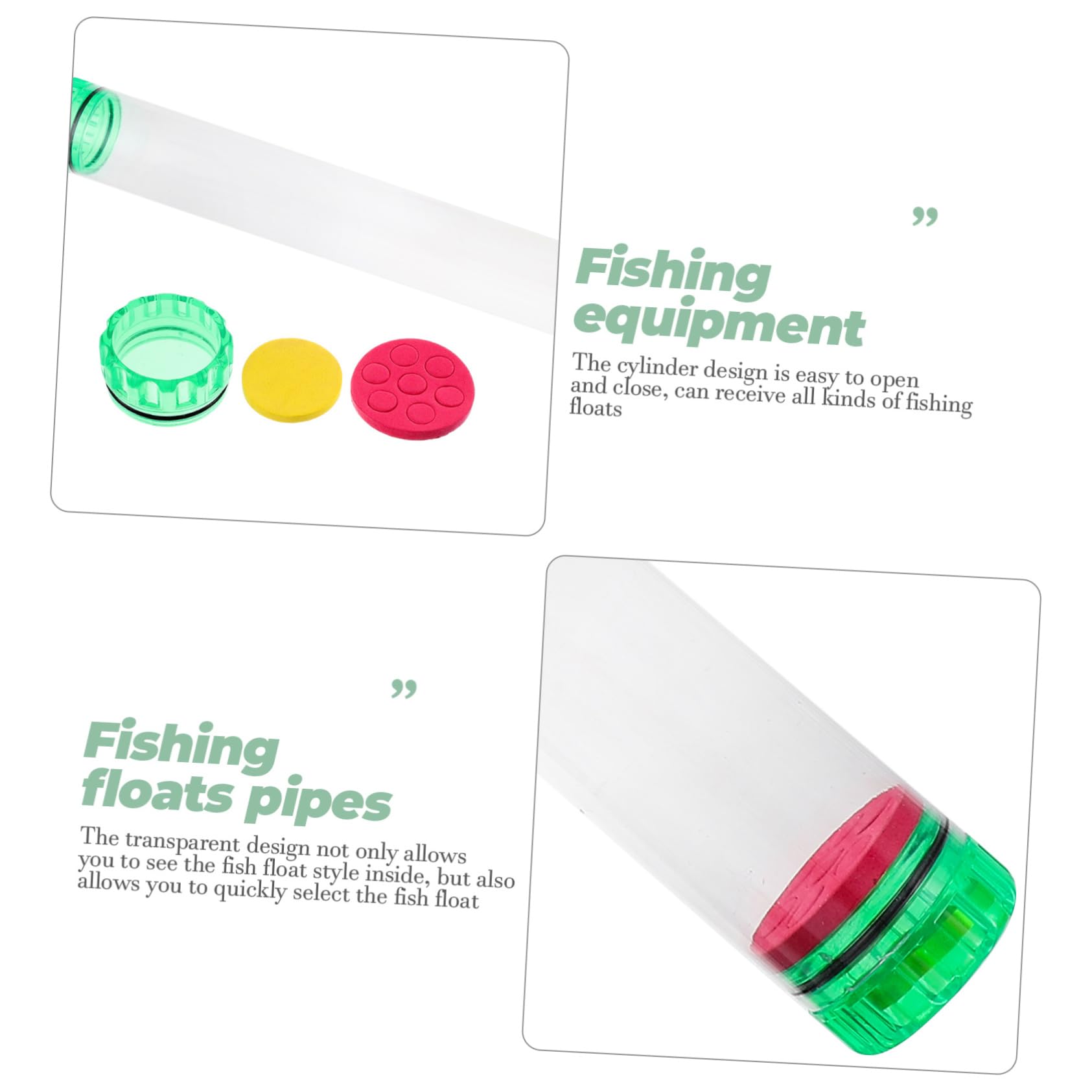 BESPORTBLE 2Pcs Fish Float Tube Clear Fishing Dobber Supplies Storage Tube for Fishing Floats Fishing Tools Plastic Floats Tube Fishing Floats Fishing Accessories Shockproof Sponge