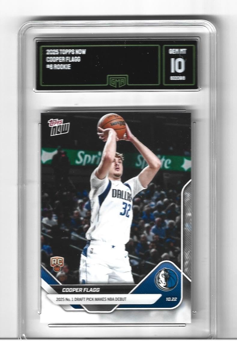 Graded Gem Mint 10 Cooper Flagg Mavericks Debut Basketball Rookie Card #6 2025 Top Draft Pick Puts Up His First Double-Double