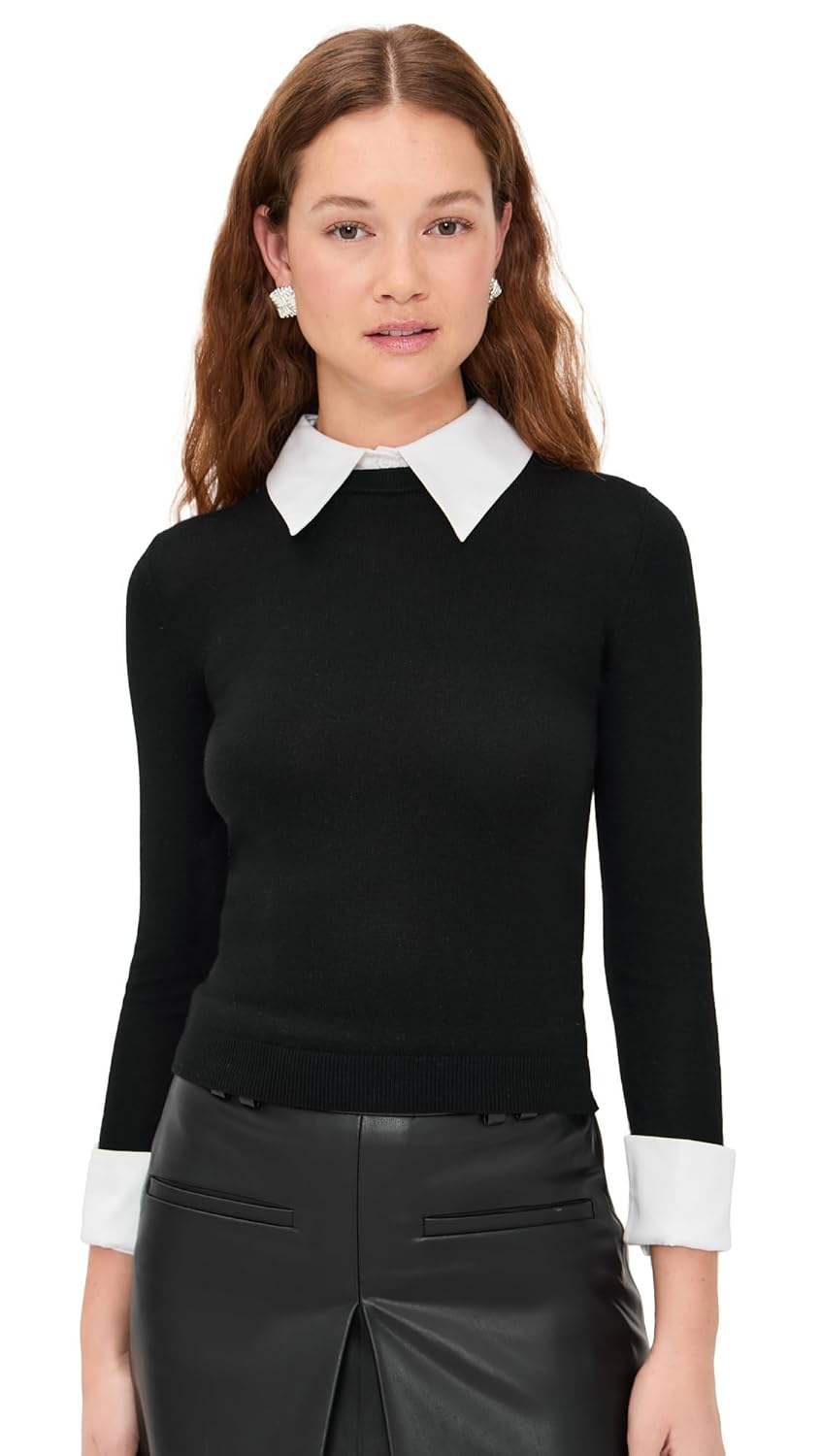 alice olivia Womens Porla Collared Sweater