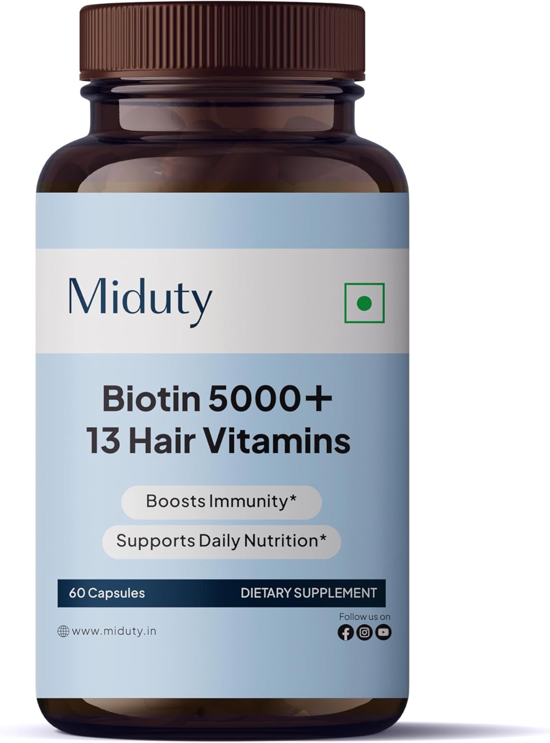 by Palak Notes Biotin 5000 + 13 Hair Vitamins – Hair Supplement – Saw Palmetto, Horsetail – Biotin – Vitamins A – B Complex – Gluten Free – Non-GMO – 60 Capsules by Palak Notes Biotin 5000 + 13 Hair Vitamins – Hair Supplement – Saw Palmetto, Horsetail – Biotin – Vitamins A – B Complex – Gluten Free – Non-GMO – 60 Capsules
