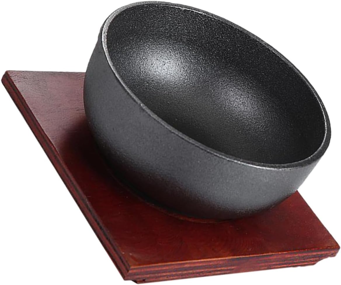 MAGICLULU Cast Iron Korean Bibimbap Bowl for Rice Soup, round Kitchen Dish