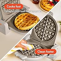 Vista 4 de bella Flip-n-Store Waffle Maker with EverGood™ Ceramic Nonstick Coating, Fits-anywhere™ Kitchenware, Power Indicator Light, Cool Touch Handle & Cord