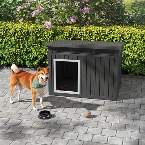 image for Fancyango Large Weatherproof Dog House with Removable Roof for Indoor 
