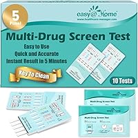 Vista 10 de Easy@Home Kit de prueba de drogas en orina de 5 paneles, prueba de THC/marihuana, AMP, BZO, COC, OPI 2000, pruebas de detección de todas las drogas