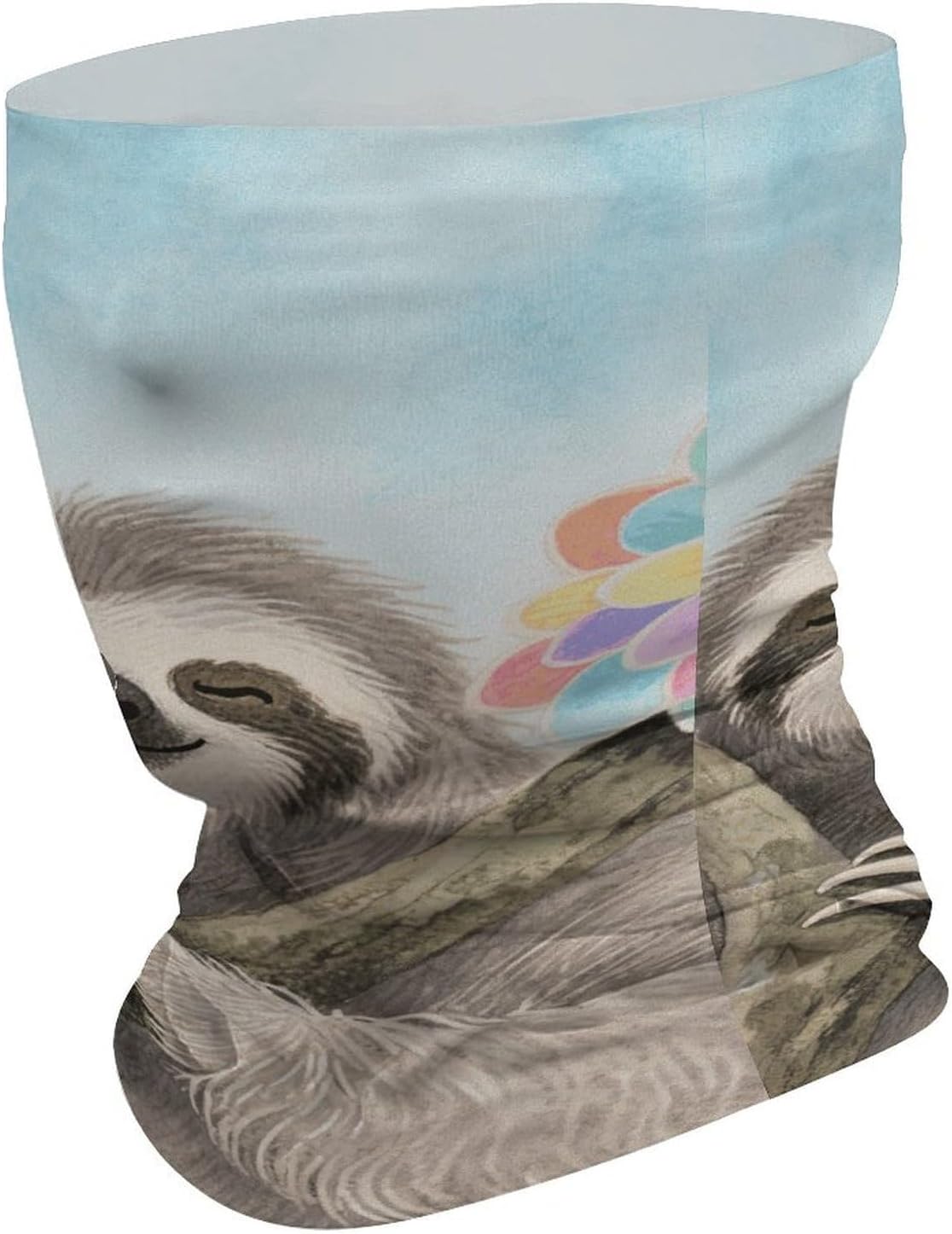 Sun UV Protection Neck Gaiter Upf 50+ Balaclava Ski Watercolor Sloth Face Mask Summer Face Cover Scarf Breathable Bandana for Fishing Hunting Kayaking Hiking Cycling Outdoor Activities